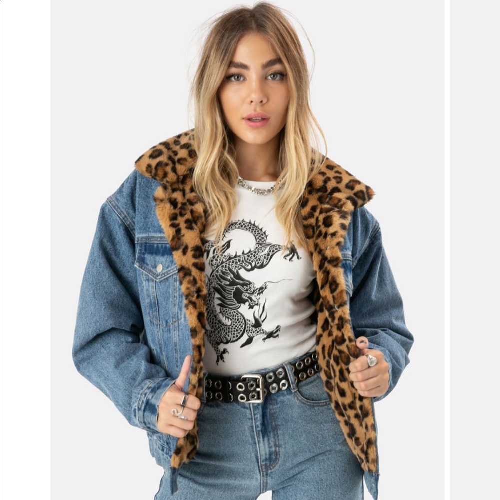 Leopard/Cheetah Denim Jacket